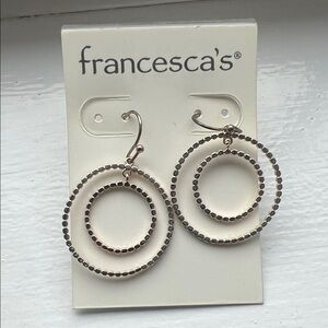 Francesca's Collections Gold Beaded Hoop Earrings